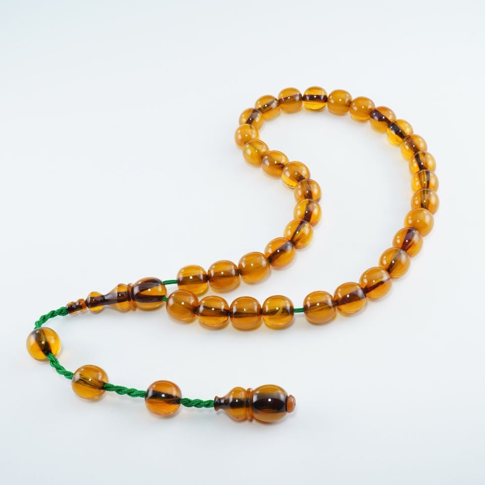 Damla Kehribar Karışımlı Çubuk Sıkma Tesbih