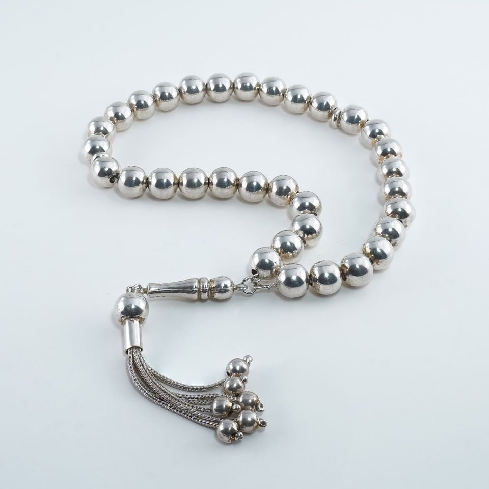 925 Ayar Küre Kesim Full Gümüş Tesbih