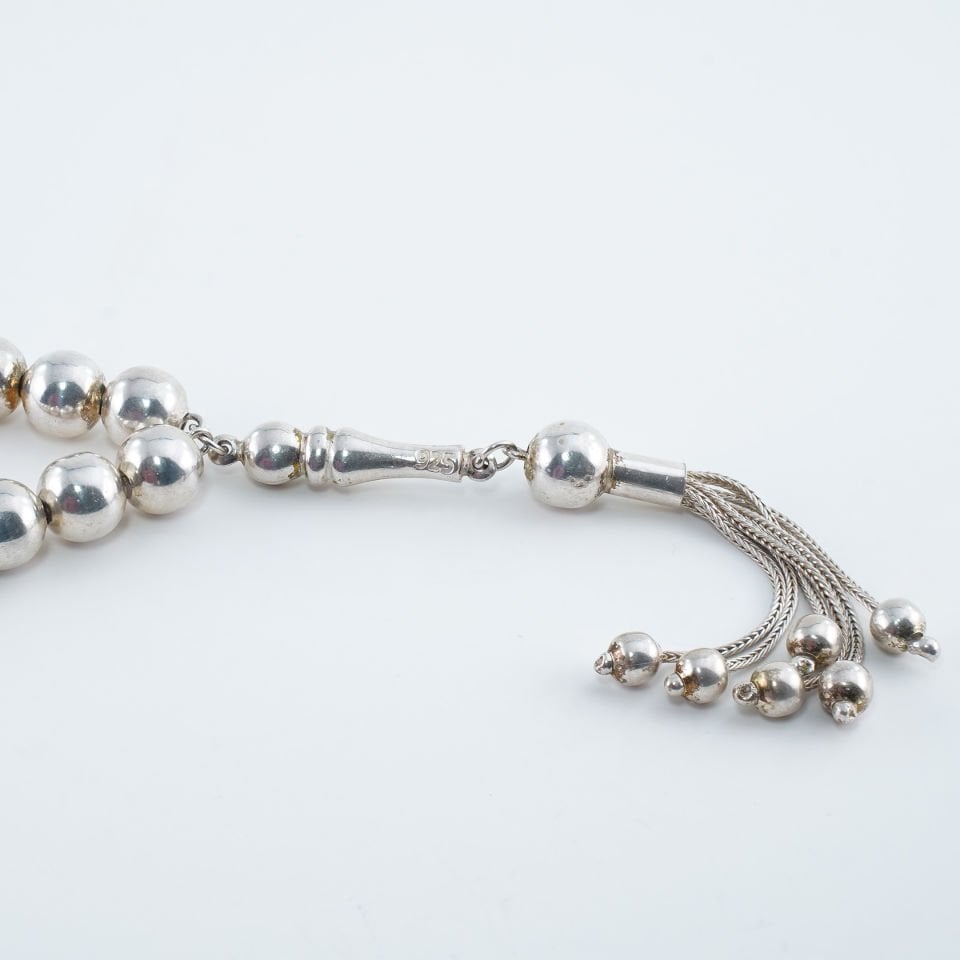 925 Ayar Küre Kesim Full Gümüş Tesbih