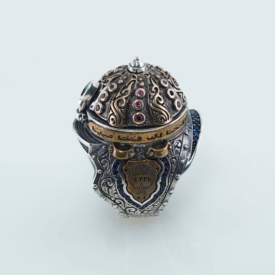 Gümüş Yüzük Fatih Sultan Mehmet Miğfer Modeli