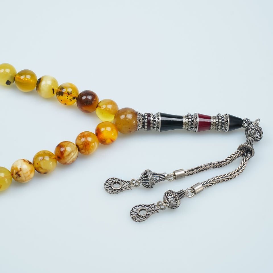 Gümüş Nakkaş Küre Kesim Kaya Damla Tesbih