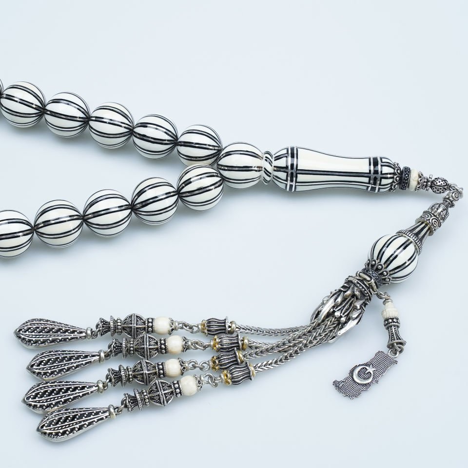 Fildişi Gümüş Çakımlı Özel Premium Tasarım Tesbih