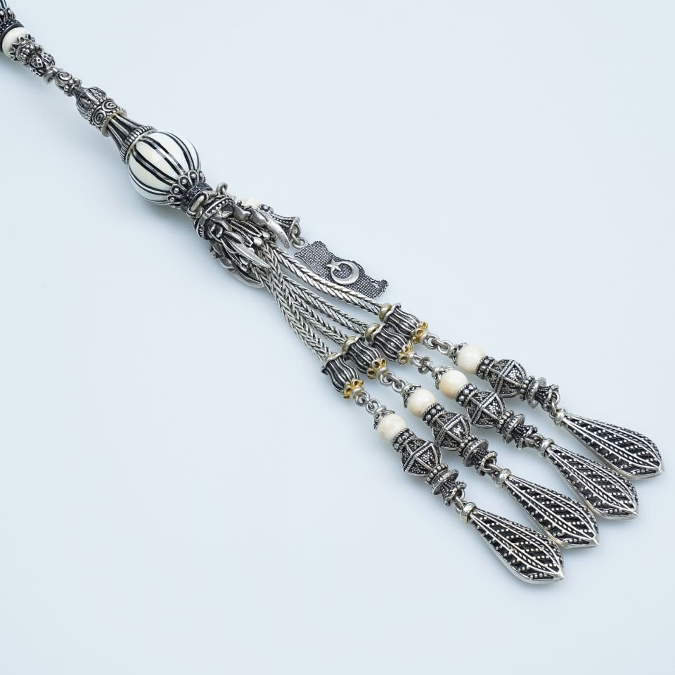 Fildişi Gümüş Çakımlı Özel Premium Tasarım Tesbih