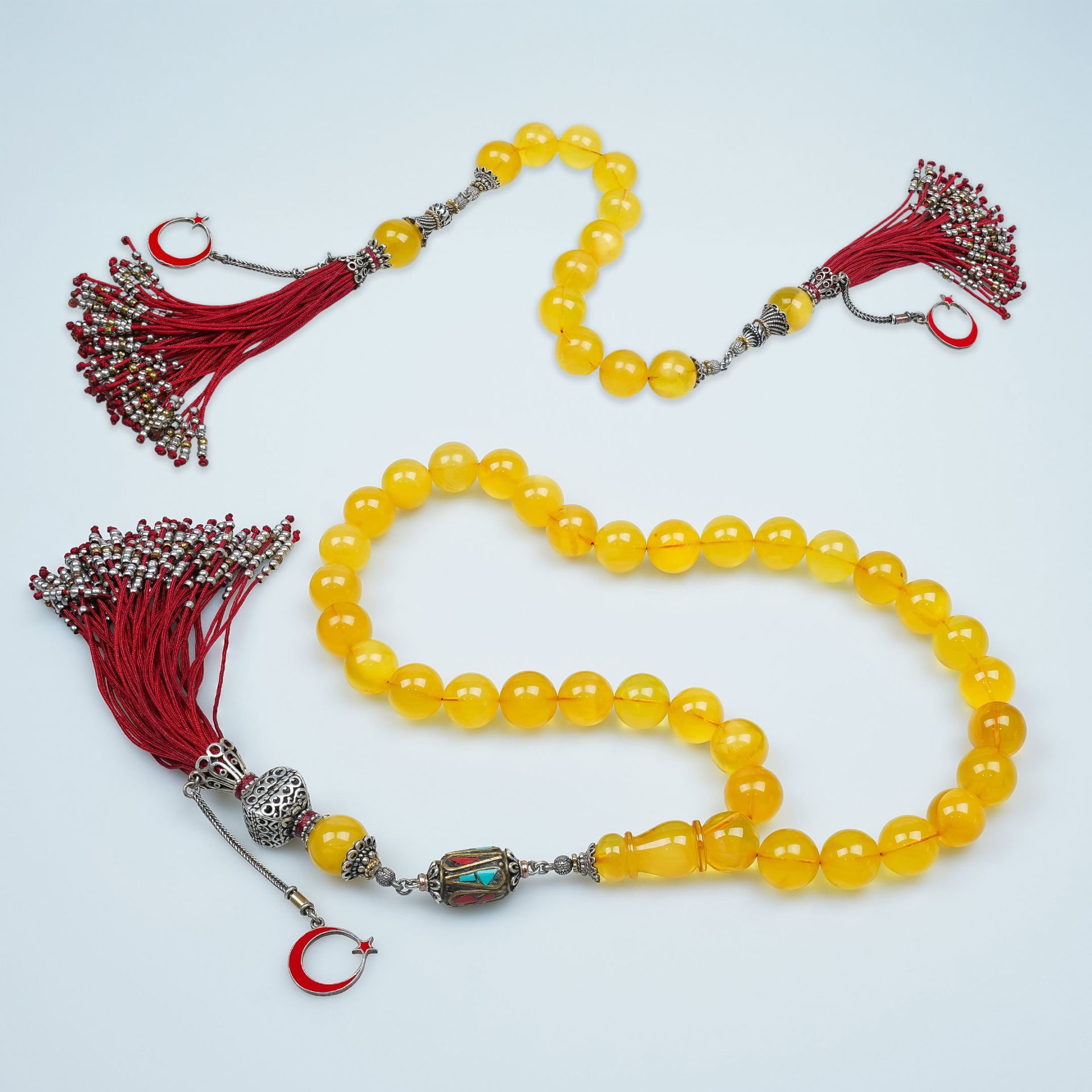 Özel Üretim Zaza Modelli Damla Kehribar Tesbih