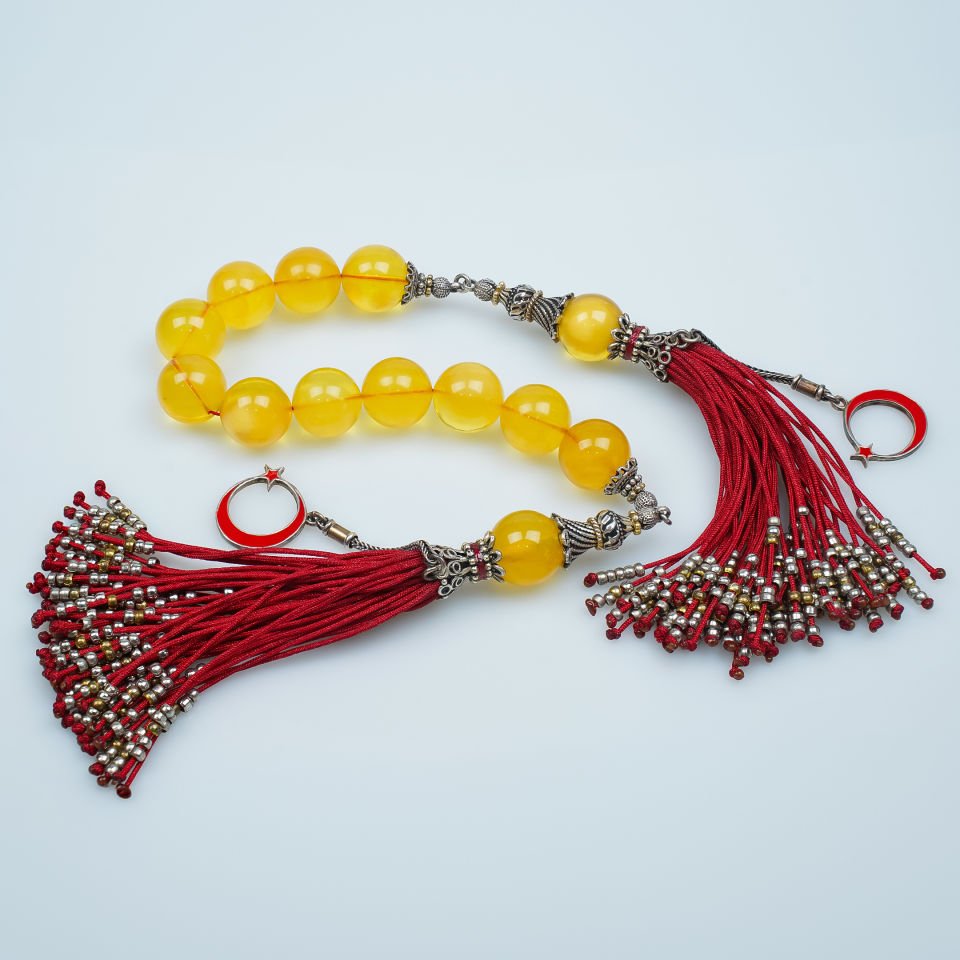 Özel Üretim Zaza Modelli Damla Kehribar Tesbih