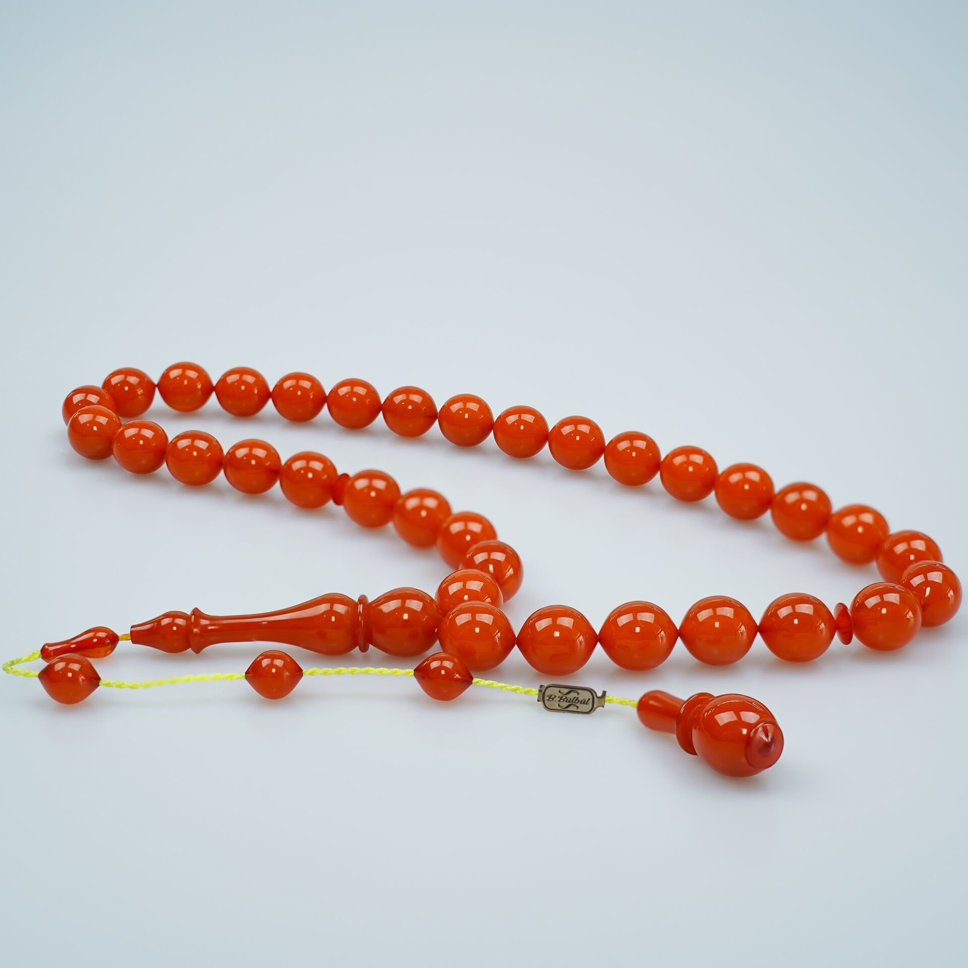 Usta Bahri Bülbül İşçilikli Sistemli Sıkma Kehribar Tesbih