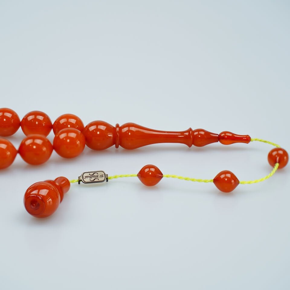 Usta Bahri Bülbül İşçilikli Sistemli Sıkma Kehribar Tesbih