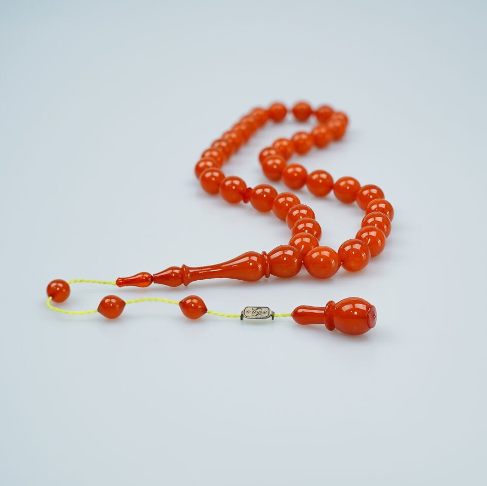 Usta Bahri Bülbül İşçilikli Sistemli Sıkma Kehribar Tesbih