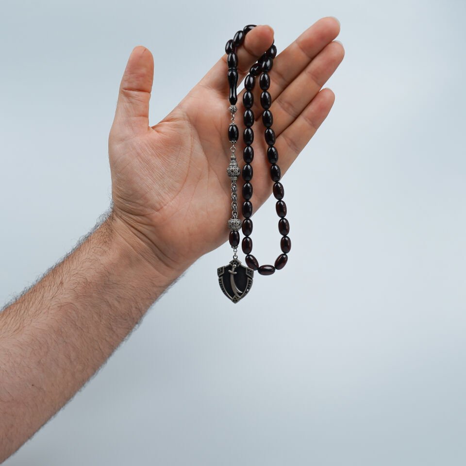 Zülfikar Gümüş Püsküllü Kapsül Kesim Ateş Kehribar Tesbih