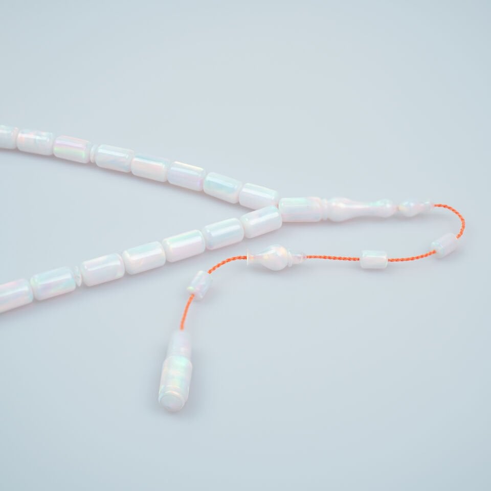 Hareli Beyaz Opal Taşlı Özel Tasarım Tesbih