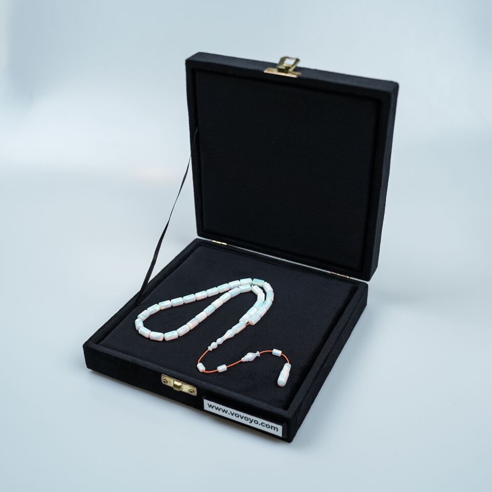 Hareli Beyaz Opal Taşlı Özel Tasarım Tesbih