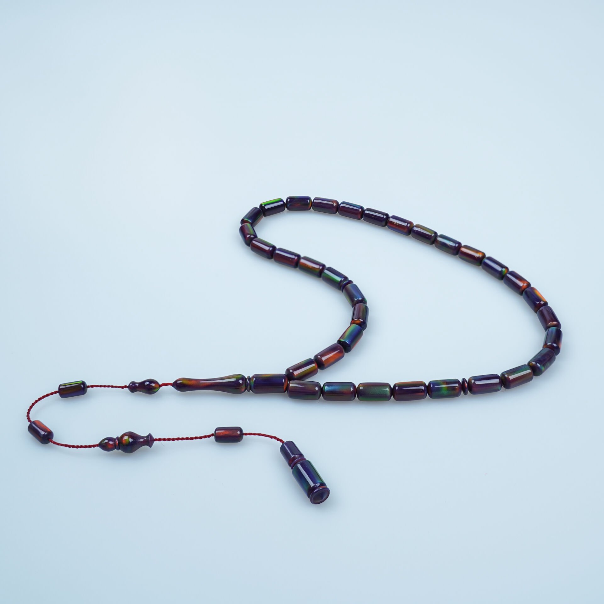 Hareli Sentetik Opal Kapsül Kesim Tesbih