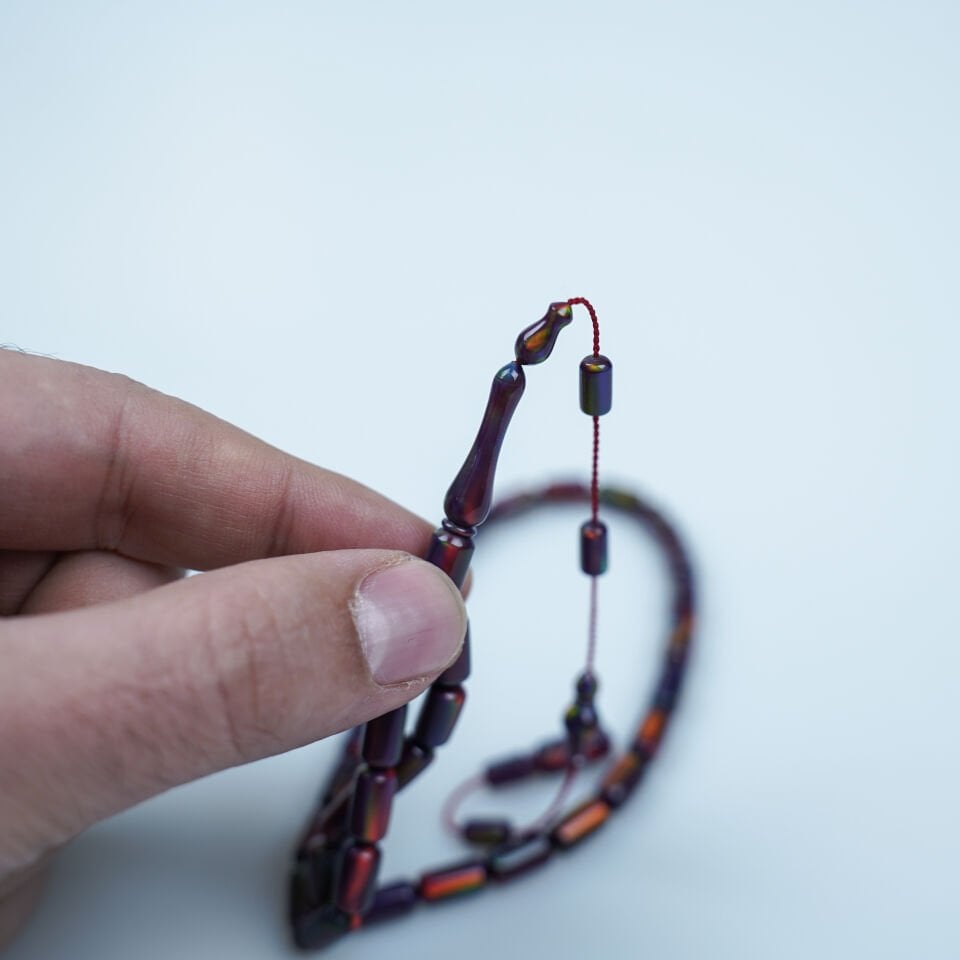 Hareli Sentetik Opal Kapsül Kesim Tesbih