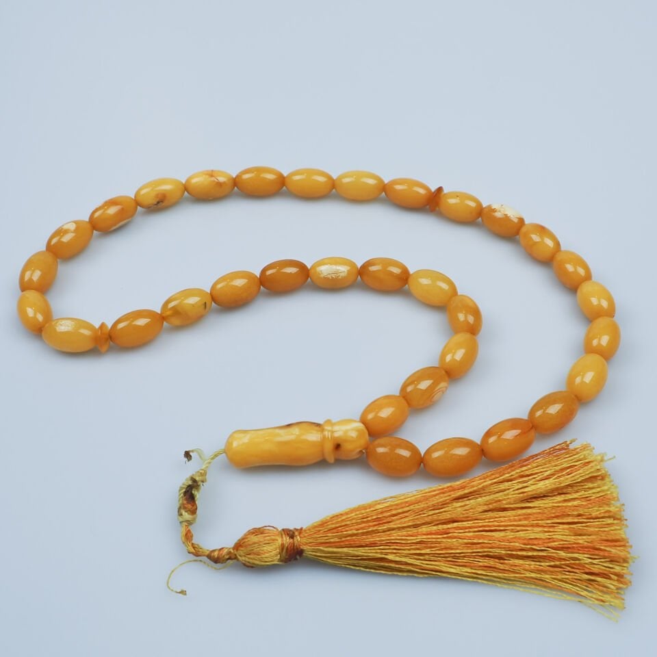 Bal Rengi Kaya Damla Kehribar Tesbih