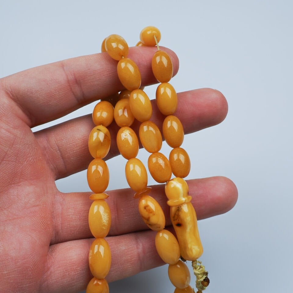 Seccar Damla Kehribar Tesbih