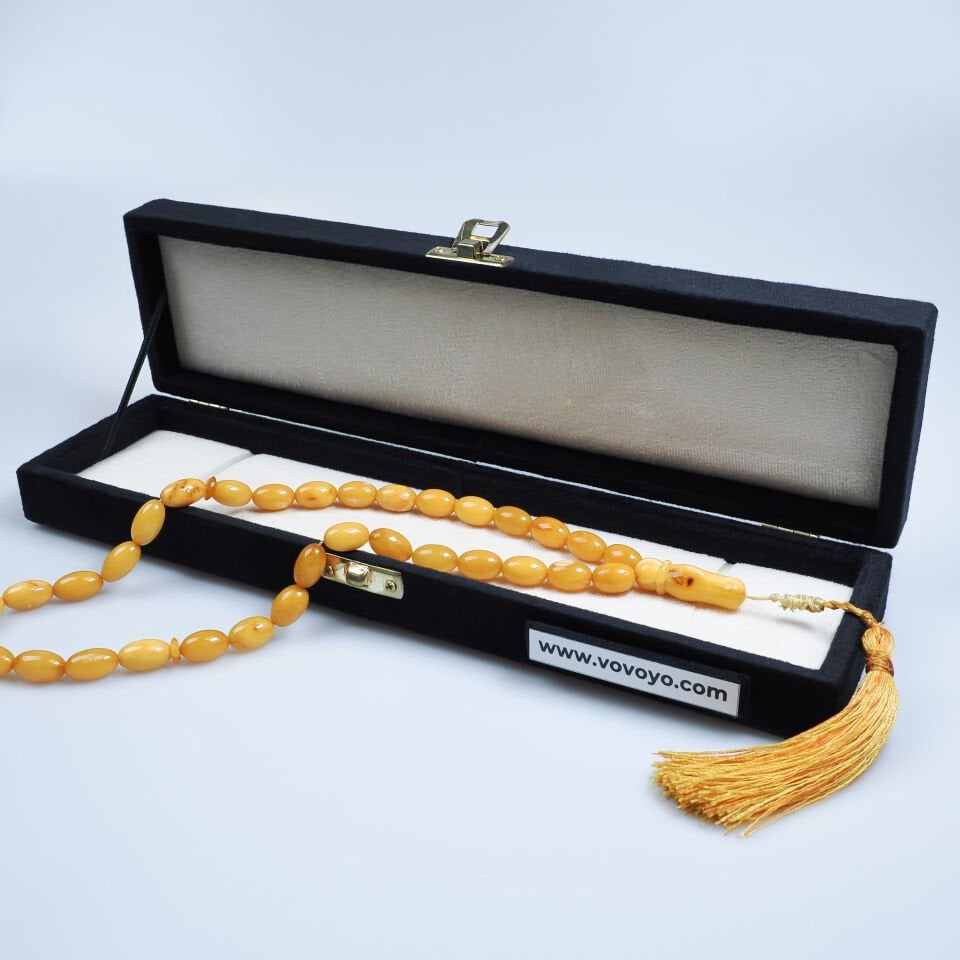 Bal Rengi Kaya Damla Kehribar Tesbih