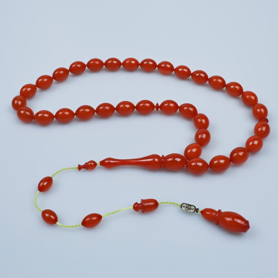 Barış Bülbül Usta işçilikli Sistemli Sıkma Kehribar Tesbih