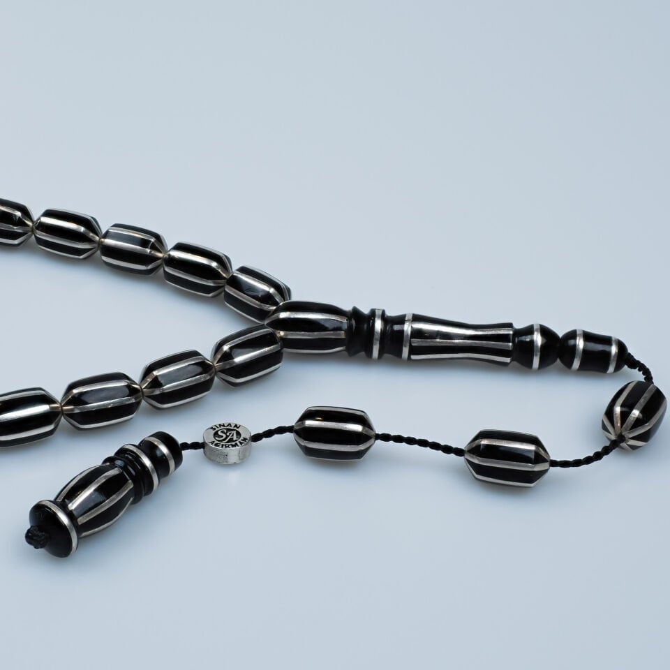 Sinan Ağırman ve Yıldırım Acar İmzalı 8li Yarma Erzurum Oltu Taşı Tesbih