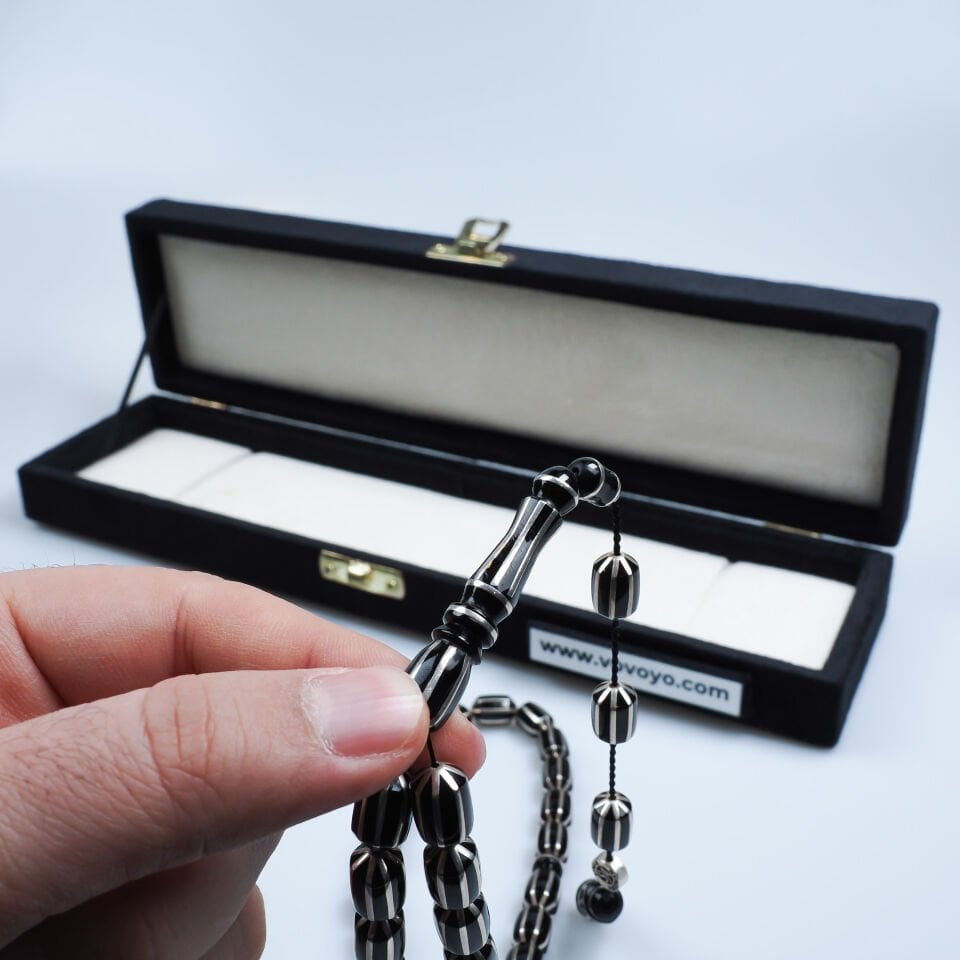 Sinan Ağırman ve Yıldırım Acar İmzalı 8li Yarma Erzurum Oltu Taşı Tesbih