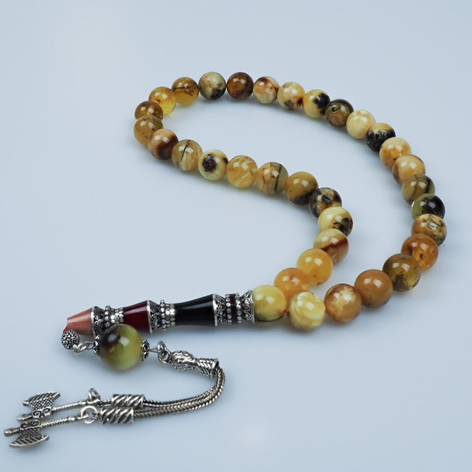 İmame Nakkaş Kaya Damla Kehribar Tesbih