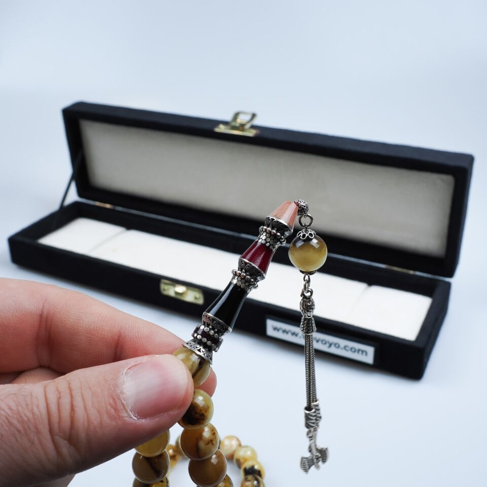 İmame Nakkaş Kaya Damla Kehribar Tesbih