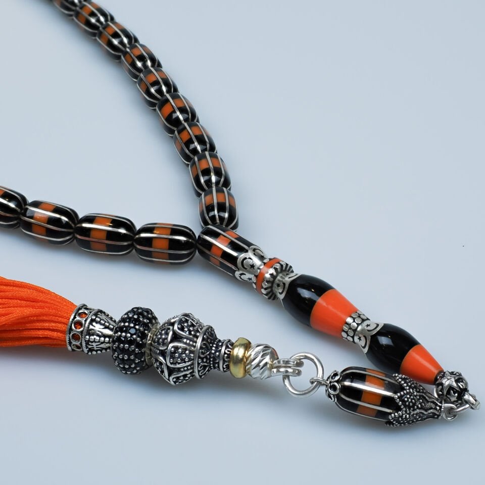 10'lu Yarma Nakkaş İmameli Erzurum Oltu Taşı Tesbih