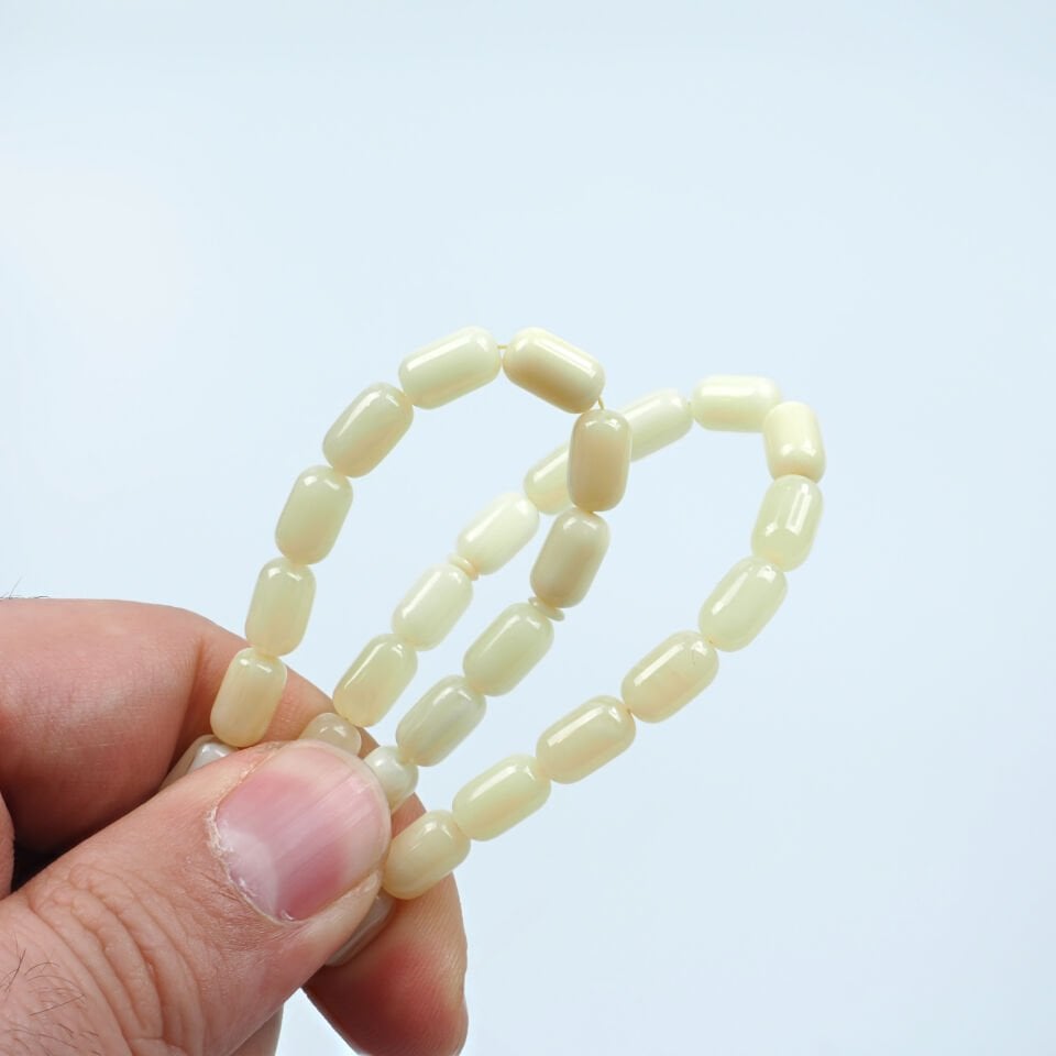 Eyüp Bayırhan Habbeden Osmanlı Miskevi Tesbih 5.5x9.5 mm Kapsül Kesim Usta İşi