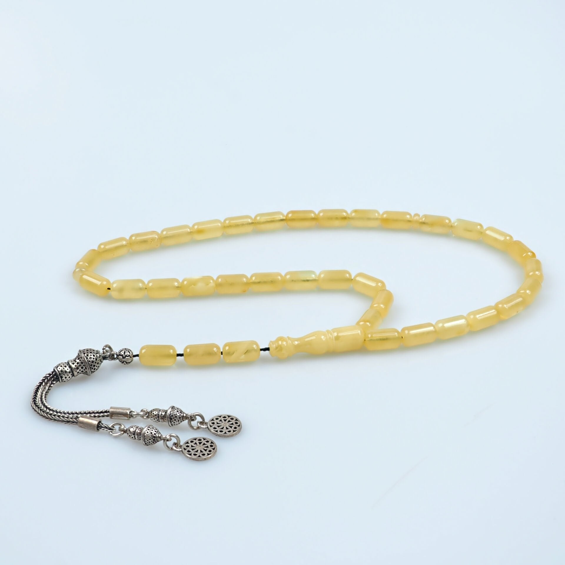 Yurt Dışı İşçilik Damla Kehribar Tesbih 5.5x10 mm Kapsül Kesim