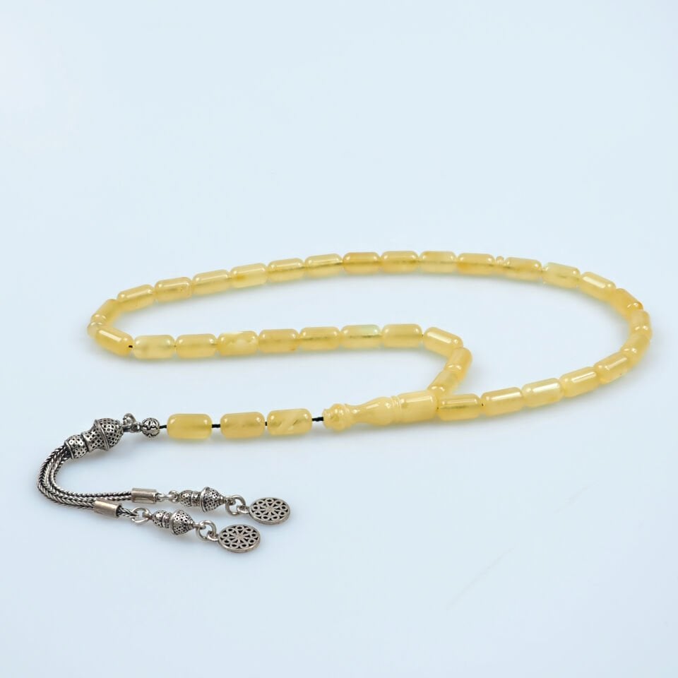 Yurt Dışı İşçilik Damla Kehribar Tesbih 5.5x10 mm Kapsül Kesim