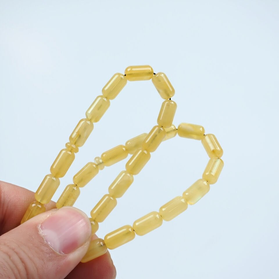 Yurt Dışı İşçilik Damla Kehribar Tesbih 5.5x10 mm Kapsül Kesim