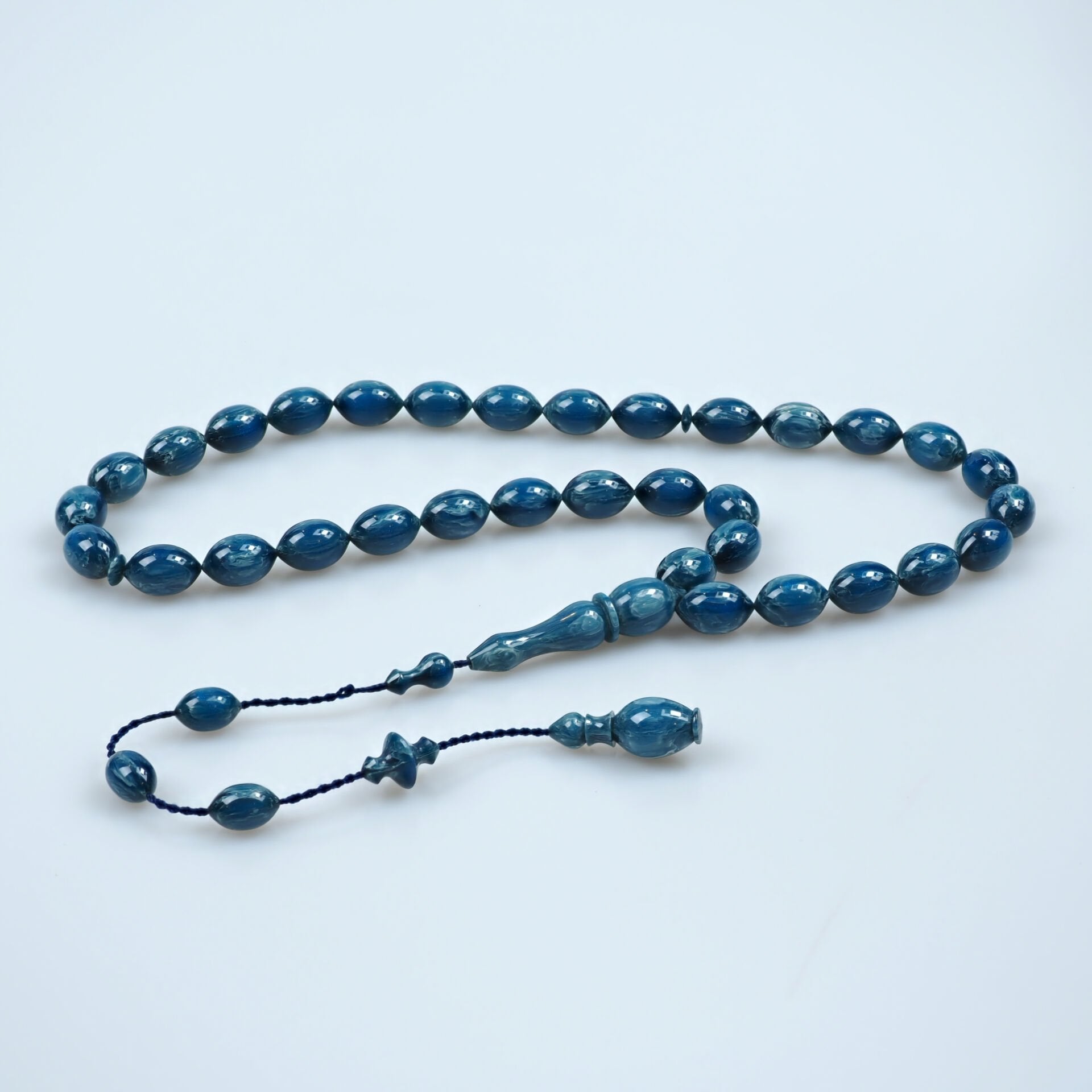 Siverekli Mahmut Usta Belçika Katalin Tesbih 8x11.5 mm Oval Kapsül Kesim Usta İşi