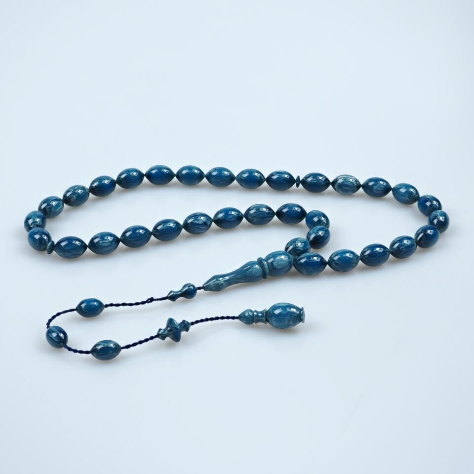 Siverekli Mahmut Usta Belçika Katalin Tesbih 8x11.5 mm Oval Kapsül Kesim Usta İşi