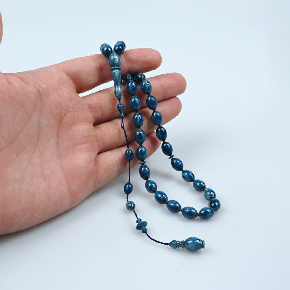 Siverekli Mahmut Usta Belçika Katalin Tesbih 8x11.5 mm Oval Kapsül Kesim Usta İşi