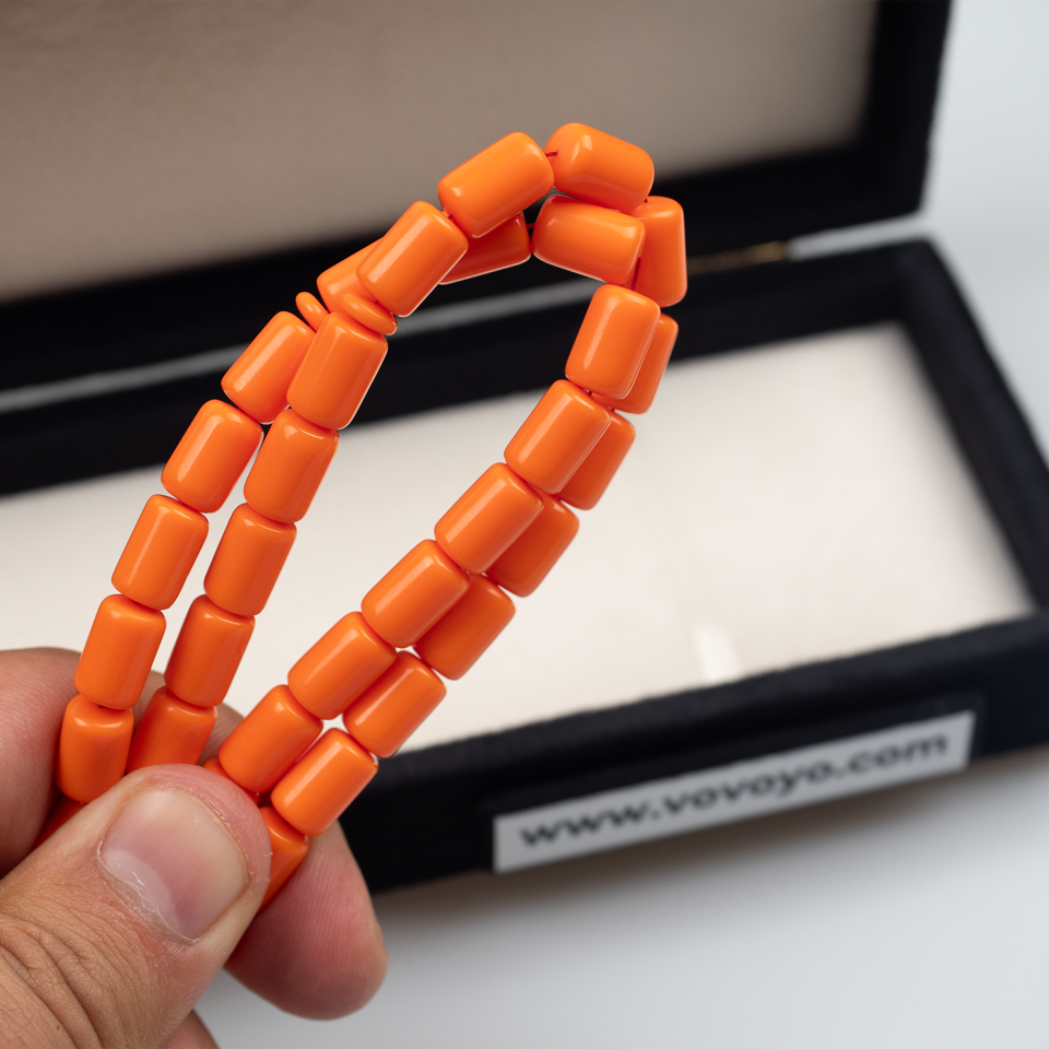 Halil Yıldırım İmzalı Turuncu Kapsül Kesim Katalin Tesbih