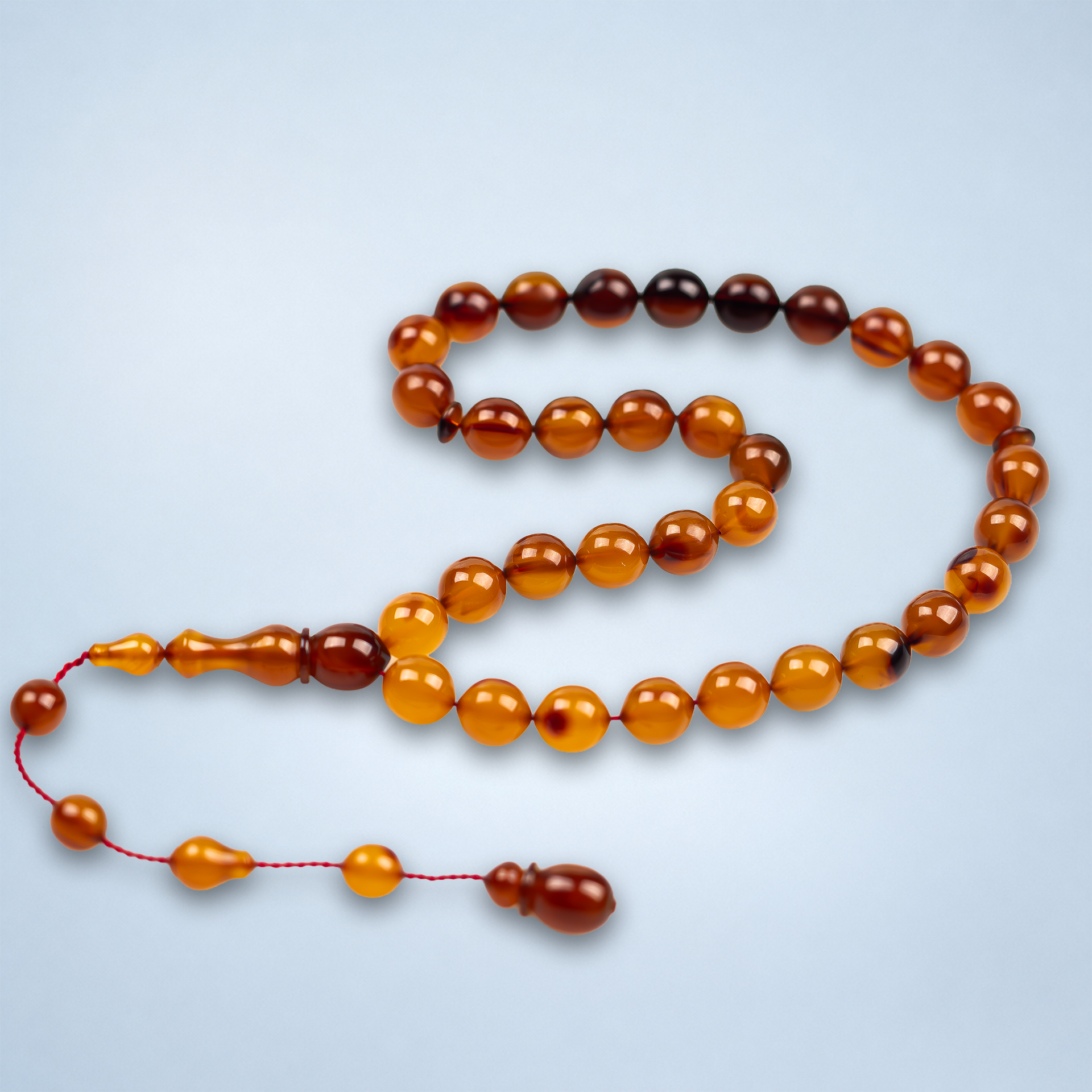 Bayram Bulut İmzalı Karamel Amber Sıkma Kehribar Tesbih